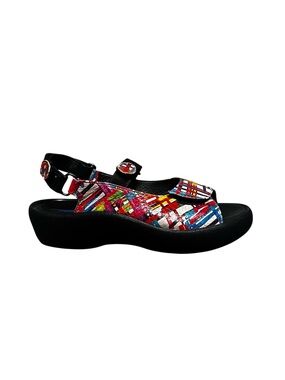 Wolky Jewel Multicolor Mosaic Leather Sandal with Black Sole